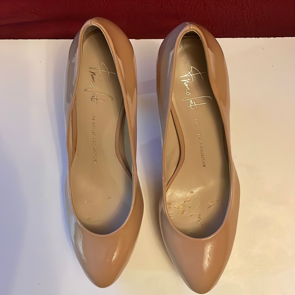 Franco Sarto Nude Patent Platform Pumps